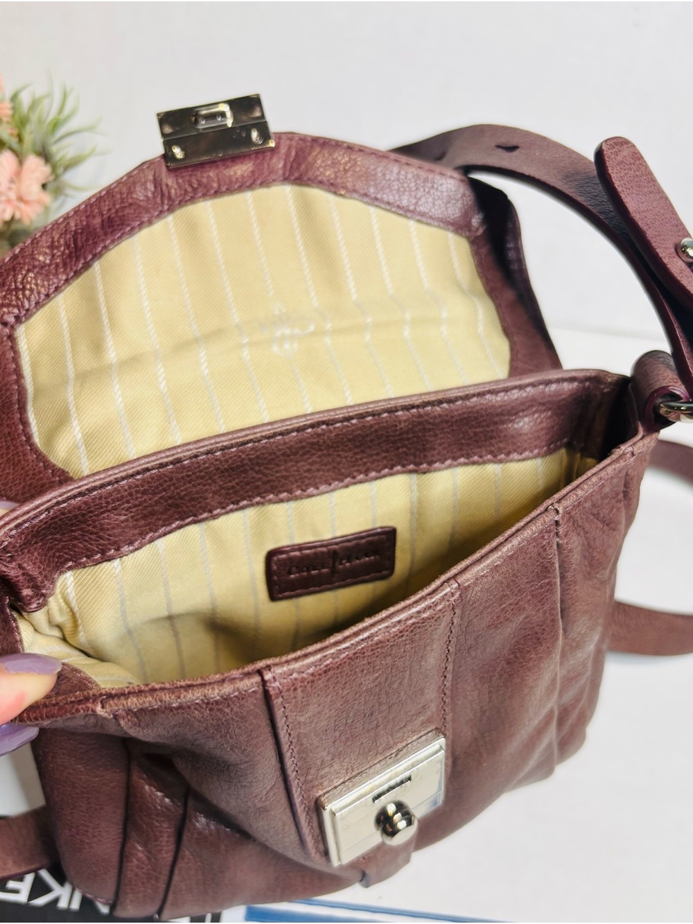 Cole Haan Chestnut Brown Leather Crossbody Bag - Picture 5 of 10